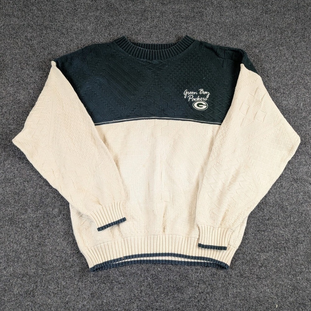 Vintage Lee Sport Green Bay Packers Sweater Mens XL Cotton Knit‎ Made in USA NFL - Picture 3 of 13